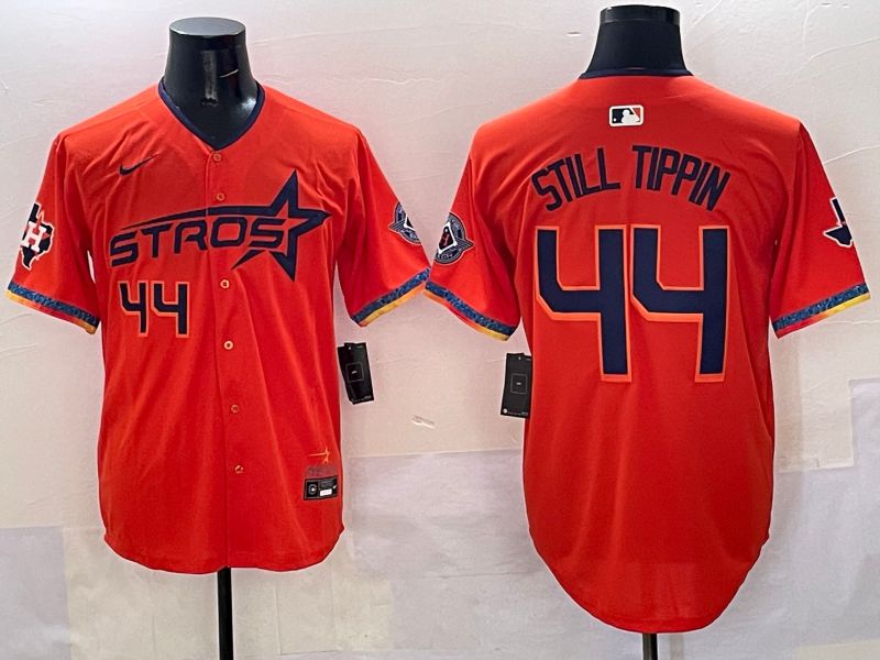 Men Houston Astros 44 Still Tippin Orange Fourth generation Joint Name 2025 Nike MLB Jersey style 5